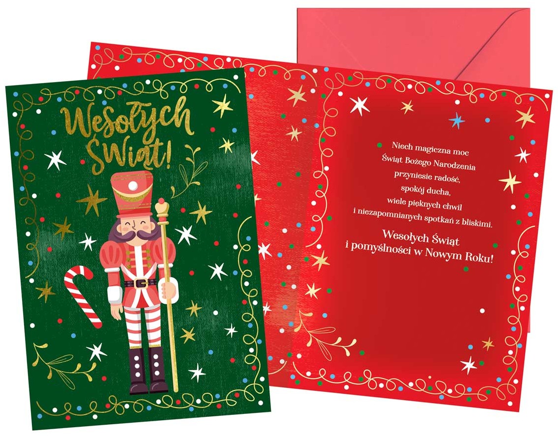 Karnet z kopertą - Boże Narodzenie: "Wesołych Świąt" PP-2276