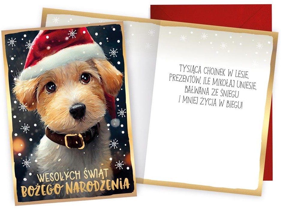 Karnet z kopertą - Boże Narodzenie: "Wesołych Świąt" PP-2266