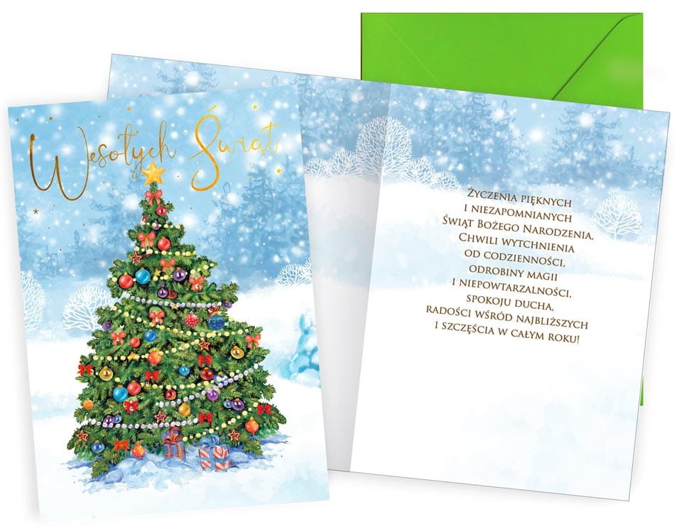 Karnet z kopertą - Boże Narodzenie: "Wesołych Świąt" PP-2262