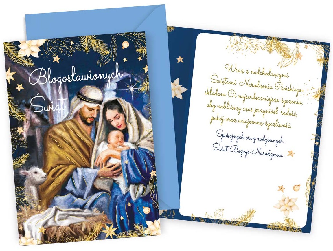Karnet z kopertą - Boże Narodzenie: "Błogosławionych Świąt" PP-2248