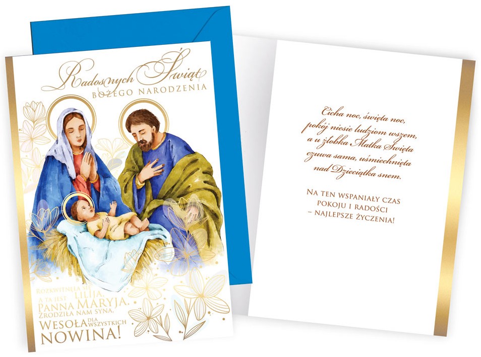 Karnet z kopertą - Boże Narodzenie: "Radosnych Świąt" PP-2241