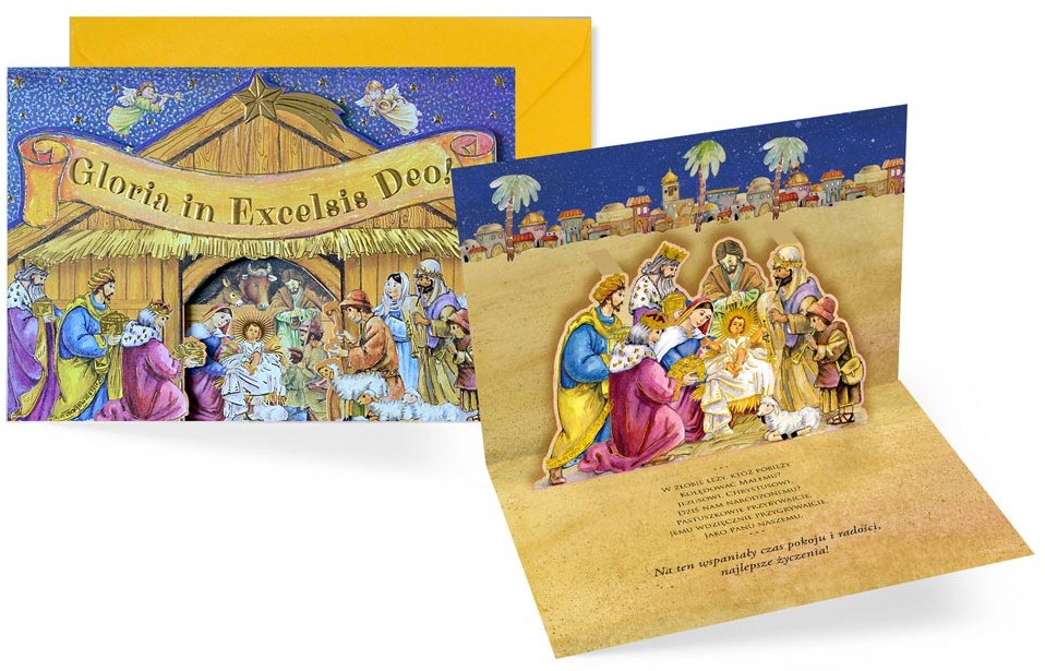 Karnet POP-UP z kopertą - Boże Narodzenie PU-011