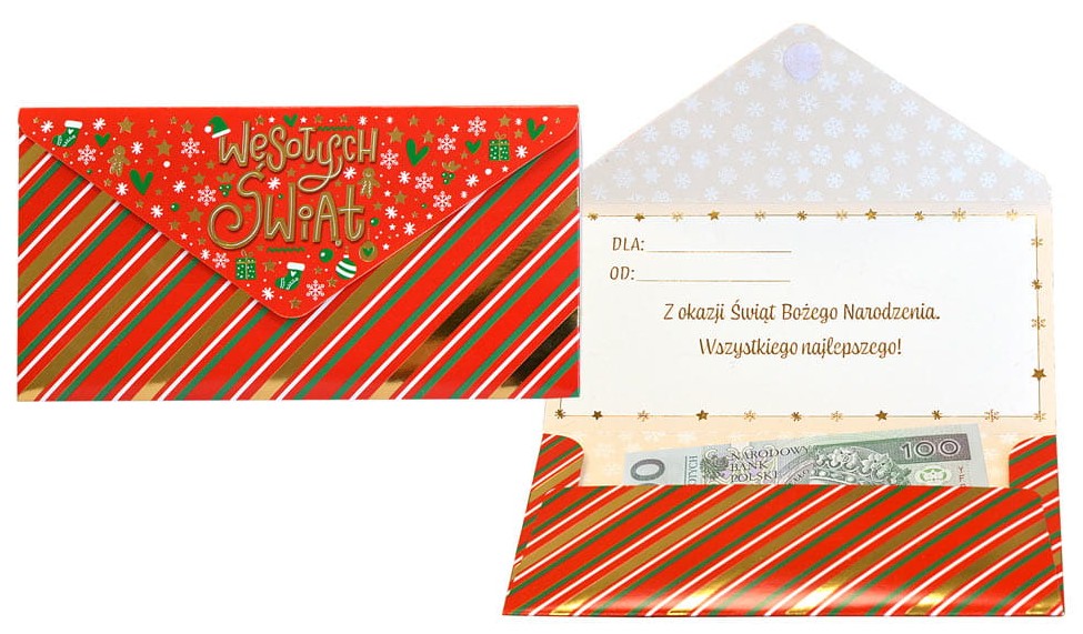 Koperta podarunkowa - Boże Narodzenie "Wesołych Świąt" KOP-001