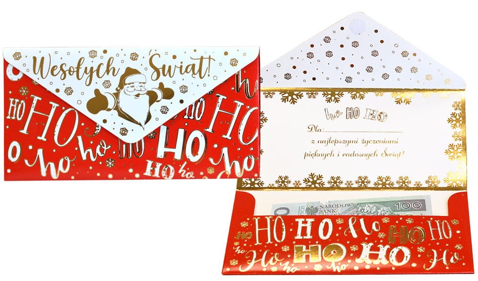 Koperta podarunkowa - Boże Narodzenie "Wesołych Świąt" KOP-002