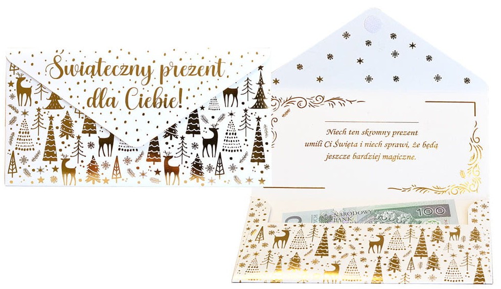 Koperta podarunkowa - Boże Narodzenie "Świąteczny prezent" KOP-004