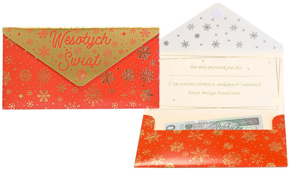 Koperta podarunkowa - Boże Narodzenie "Wesołych Świąt" KOP-005