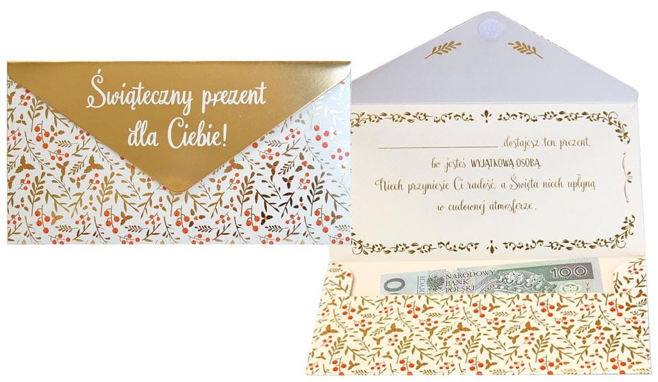 Koperta podarunkowa - Boże Narodzenie "Świąteczny prezent" KOP-006