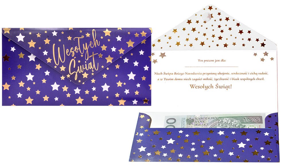 Koperta podarunkowa - Boże Narodzenie "Wesołych Świąt" KOP-032