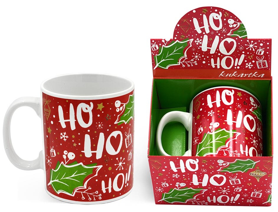 Kubek GIGANT kukartka Boże Narodzenie "Ho Ho Ho!" 700 ml G-057