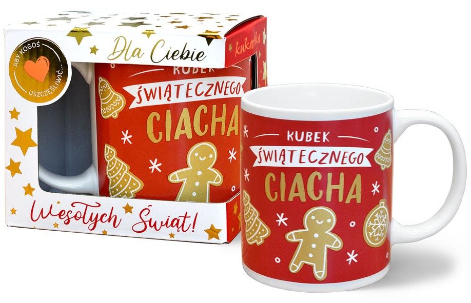 Kubek kukartka Premium Boże Narodzenie: "Świąteczne CIACHO" 300 ml Q-1016