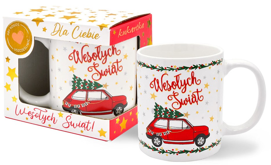 Kubek kukartka Premium Boże Narodzenie (fiat) 300 ml Q-1059