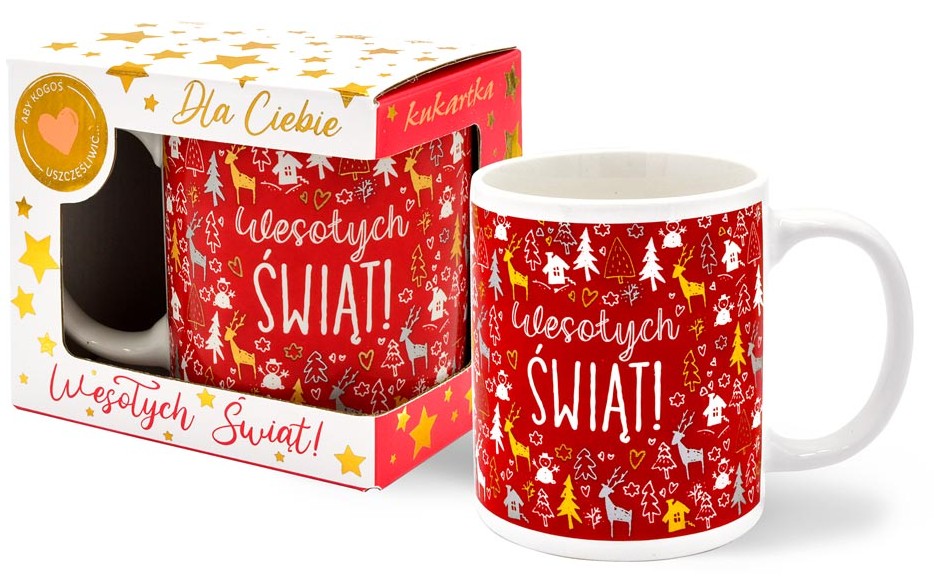 Kubek kukartka Premium Boże Narodzenie "Wesołych ŚWIĄT!" 300 ml Q-1060