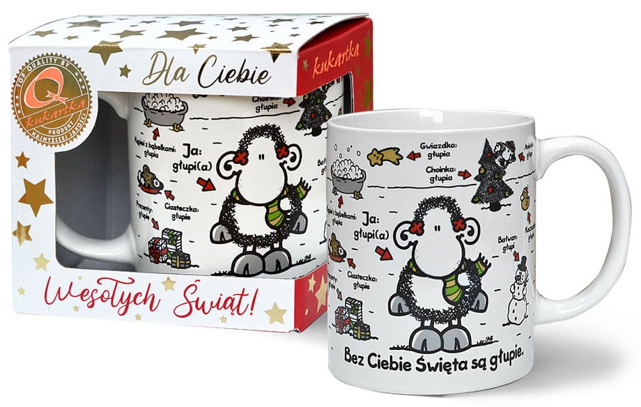 Kubek Premium SHEEP Boże Narodzenie "Bez Ciebie Święta..." 300 ml Q-990