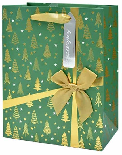 Torba prezentowa z kokardą Boże Narodzenie 33x45,6x15 cm QPXL-081 wzór 1