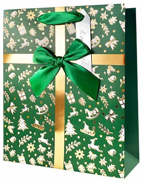 Torba prezentowa z kokardą Boże Narodzenie 17,7x22,8x9,8 cm QPM-109 wzór 1