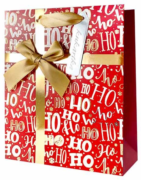 Torba prezentowa z kokardą Boże Narodzenie 26x32,3x12,5 cm QPL-113 wzór 2