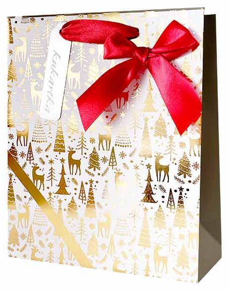 Torba prezentowa z kokardą Boże Narodzenie 26x32,3x12,5 cm QPL-113 wzór 4