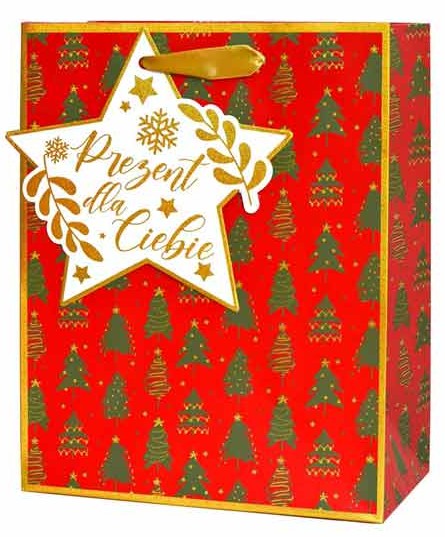 Torba prezentowa Boże Narodzenie 17,7x22,8x9,8 cm QPM-122 wzór 3