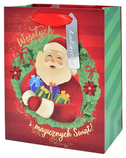 Torba prezentowa Mikołaje Boże Narodzenie 26x32,3x12,5 cm QL-362 wzór 2