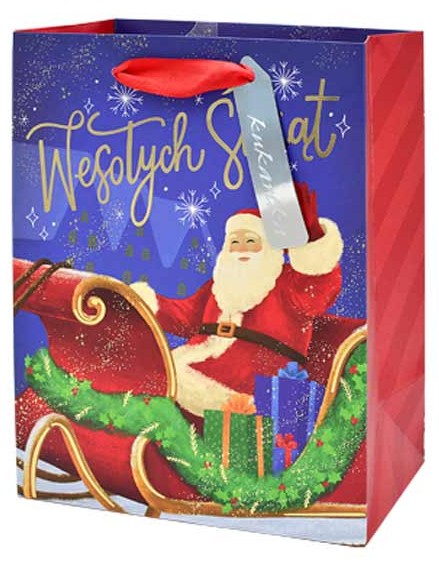 Torba prezentowa Mikołaje Boże Narodzenie 26x32,3x12,5 cm QL-362 wzór 4