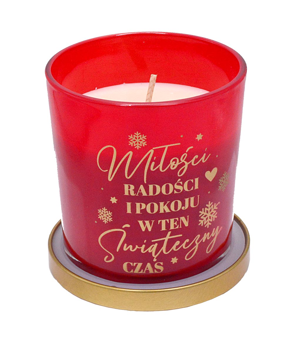 Świeca zapachowa Boże Narodzenie "Miłości, radości i pokoju..." (grzane wino) ZS-001