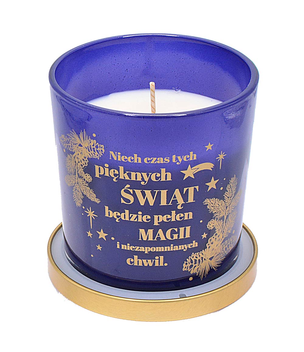 Świeca zapachowa Boże Narodzenie "Niech czas Świąt.." (kaszmir) ZS-002