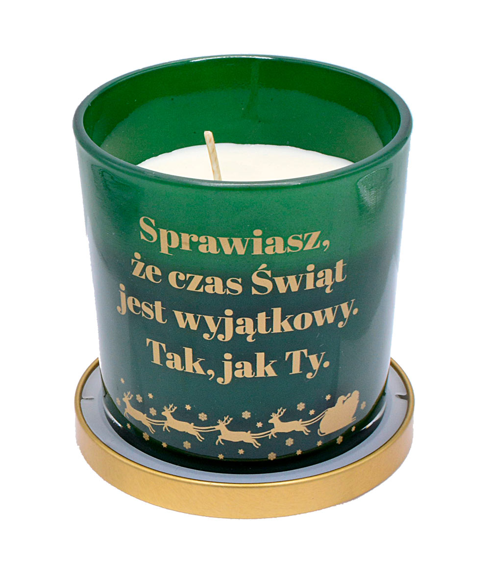 Świeca zapachowa Boże Narodzenie "Sprawiasz, że..." (marcepan) ZS-004