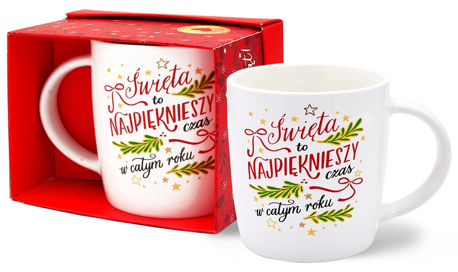 Kubek kukartka TOP Boże Narodzenie "Święta to..." 350 ml TOP-025