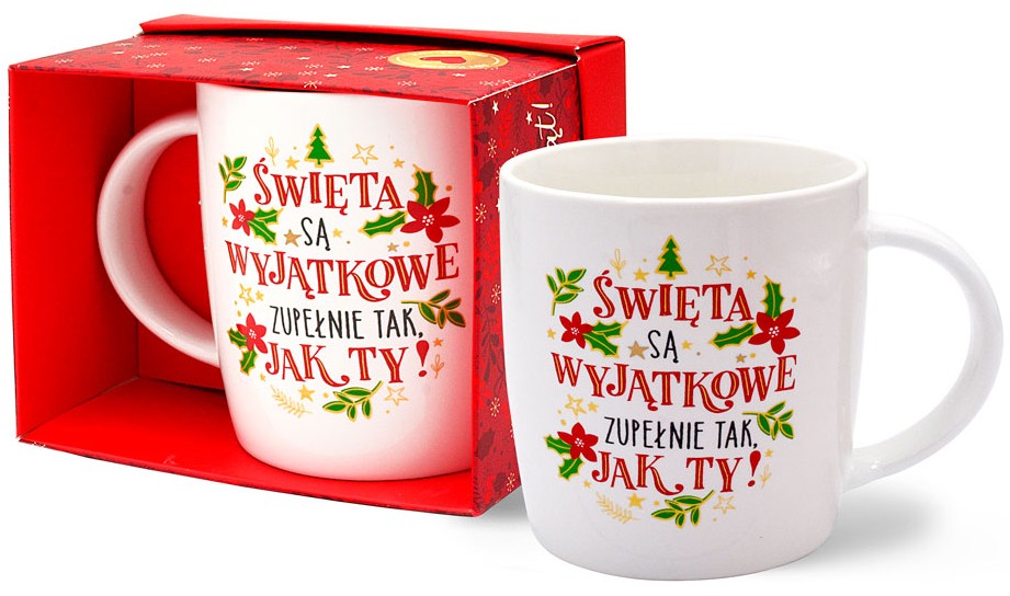 Kubek kukartka TOP Boże Narodzenie "ŚWIĘTA SĄ WYJĄTKOWE..." 350 ml TOP-030