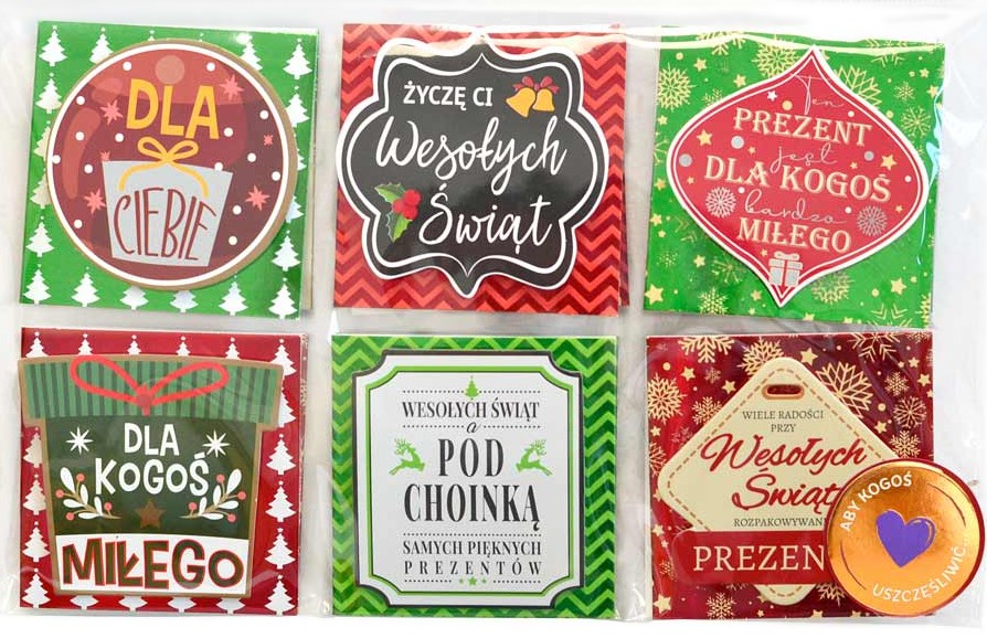 Karneciki do prezentów "Boże Narodzenie" 6 szt. KDP-001