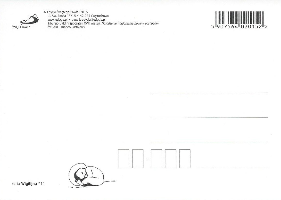 Kartka Pocztówka WIGILIJNA 11 - GLORIA IN EXCELSIS DEO!