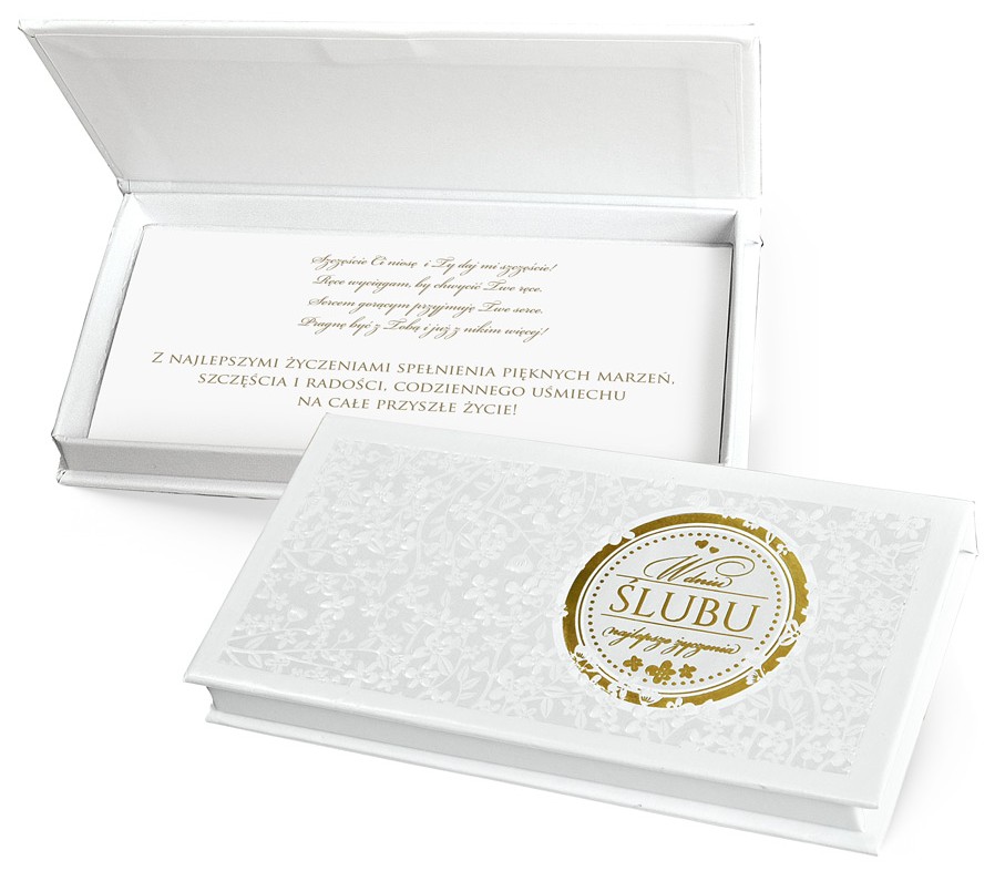 Pudełko ozdobne na banknoty "W dniu ŚLUBU..." MB-007