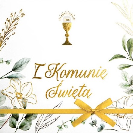 Zaproszenie z kopertą: na Pierwszą Komunię Świętą PMZ-121 (1 szt.)