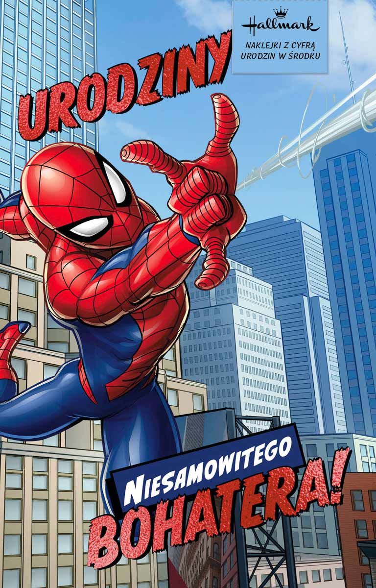 Karnet z kopertą: Urodziny dziecięce (Spider-Man, wymienne cyferki) DHS-027