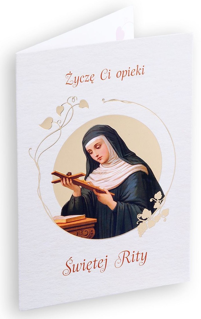 Karnet z kopertą: Ze Świętymi 1 - Życzę Ci opieki Świętej Rity
