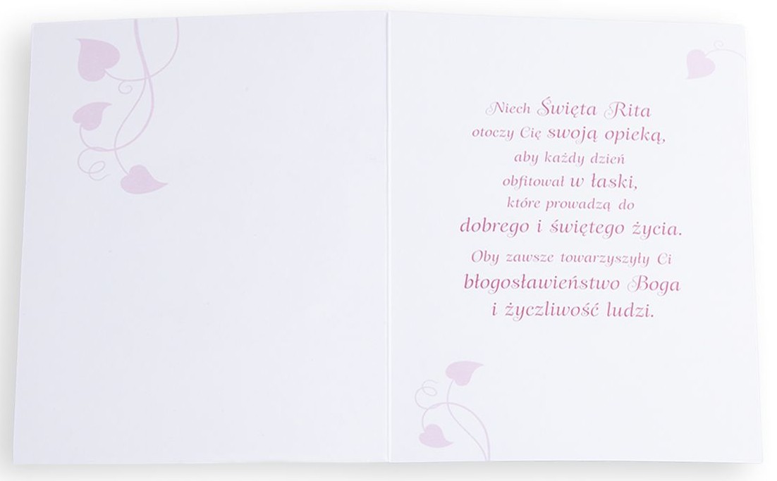 Karnet z kopertą: Ze Świętymi 1 - Życzę Ci opieki Świętej Rity
