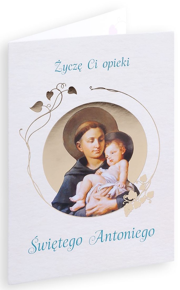 Karnet z kopertą: Ze Świętymi 2 - Życzę Ci opieki Świętego Antoniego
