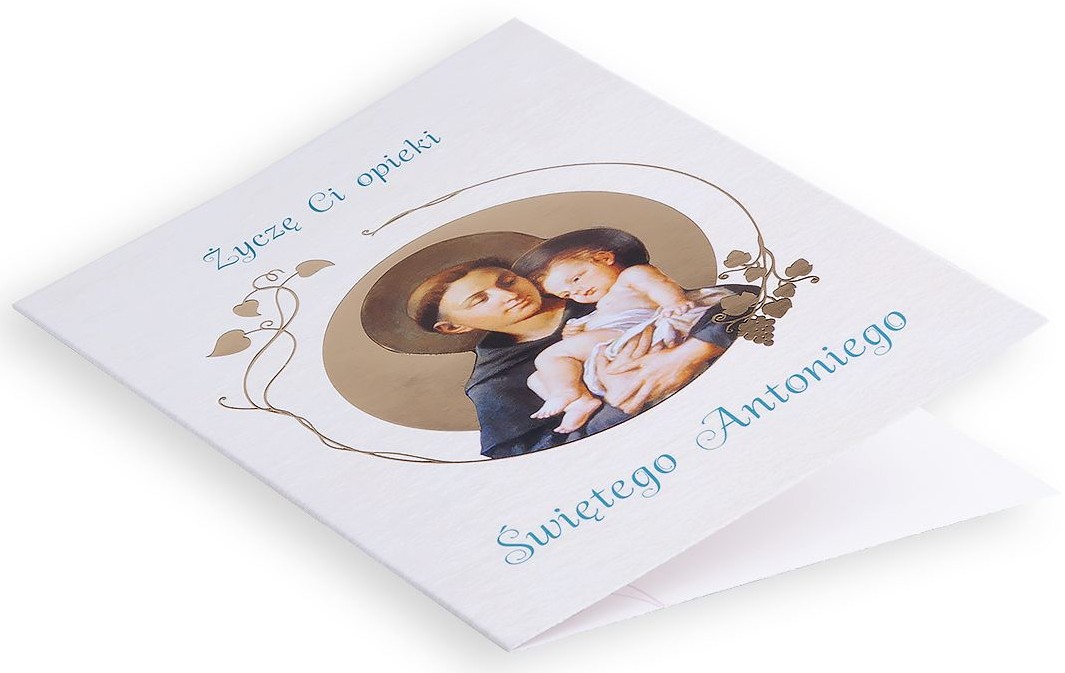 Karnet z kopertą: Ze Świętymi 2 - Życzę Ci opieki Świętego Antoniego