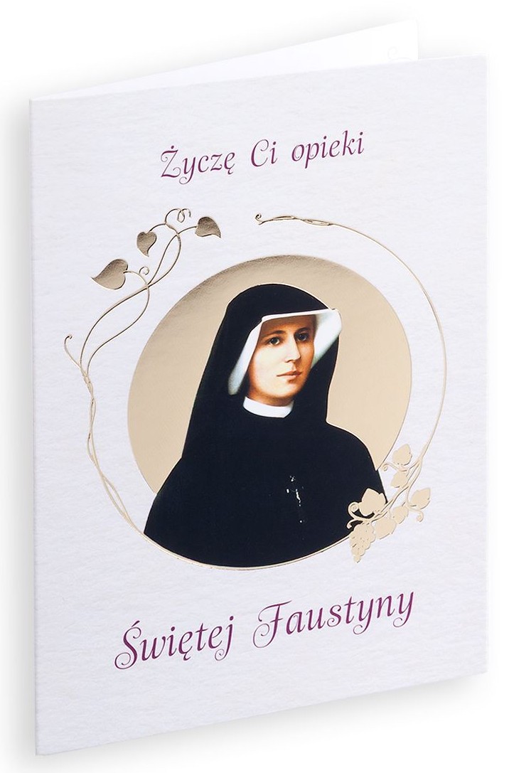 Karnet z kopertą: Ze Świętymi 3 - Życzę Ci opieki Świętej Faustyny