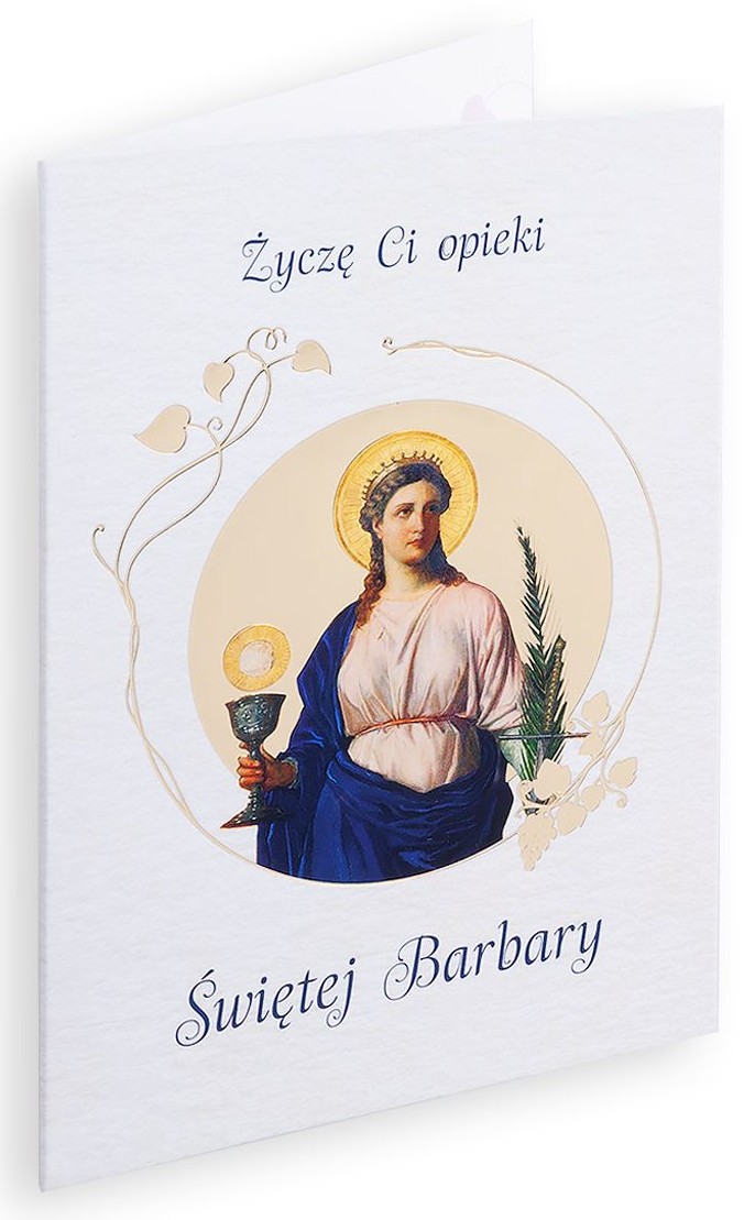 Karnet z kopertą: Ze Świętymi 5 - Życzę Ci opieki Świętej Barbary