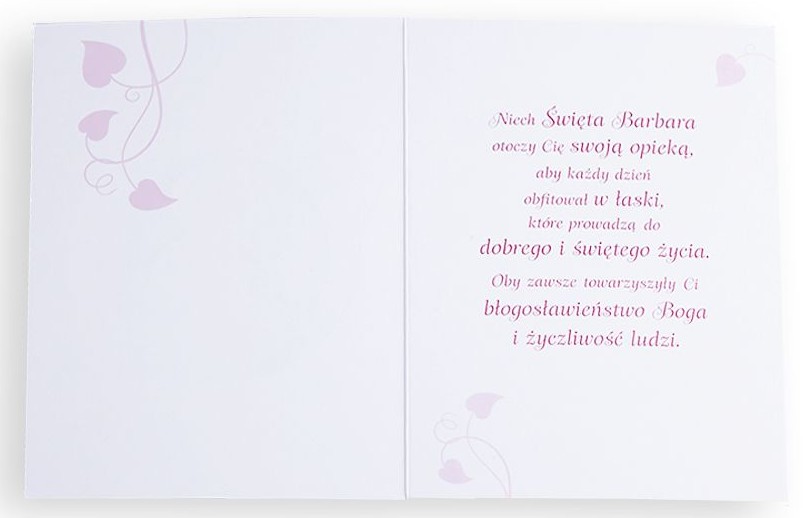 Karnet z kopertą: Ze Świętymi 5 - Życzę Ci opieki Świętej Barbary