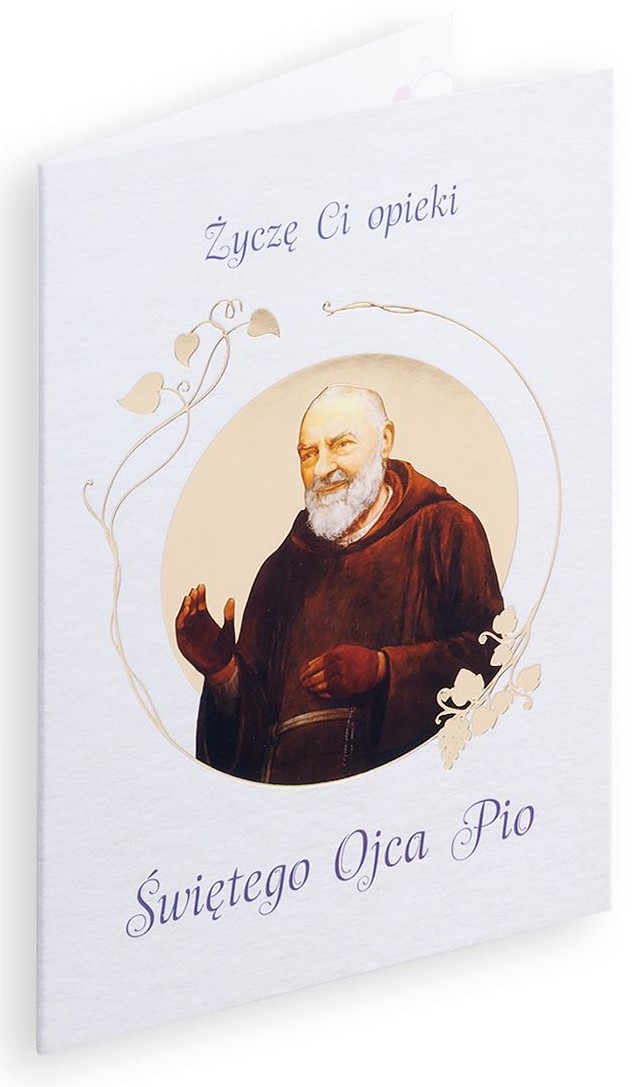 Karnet z kopertą: Ze Świętymi 6 - Życzę Ci opieki Świętego Ojca Pio