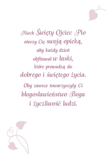 Karnet z kopertą: Ze Świętymi 6 - Życzę Ci opieki Świętego Ojca Pio