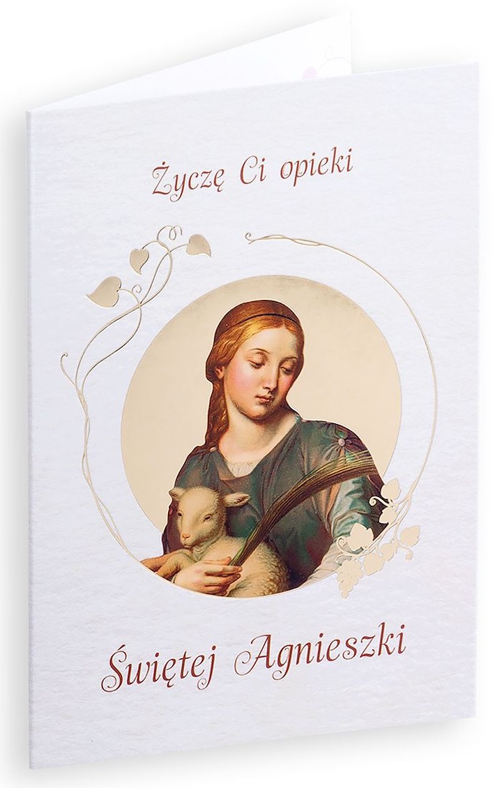 Karnet z kopertą: Ze Świętymi 9 - Życzę Ci opieki Świętej Agnieszki