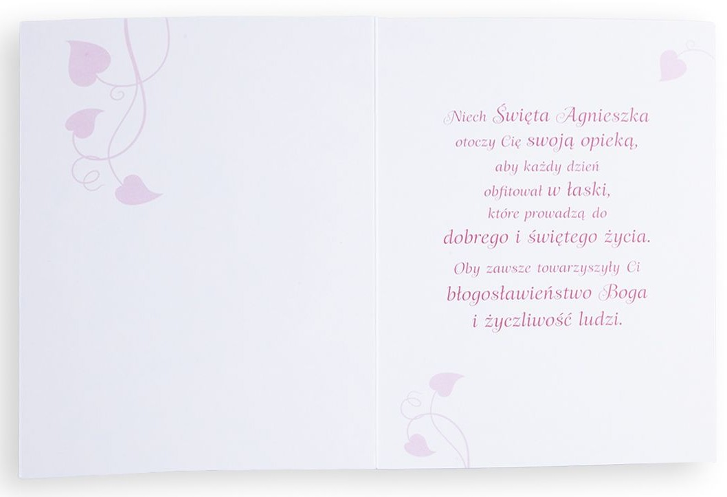 Karnet z kopertą: Ze Świętymi 9 - Życzę Ci opieki Świętej Agnieszki