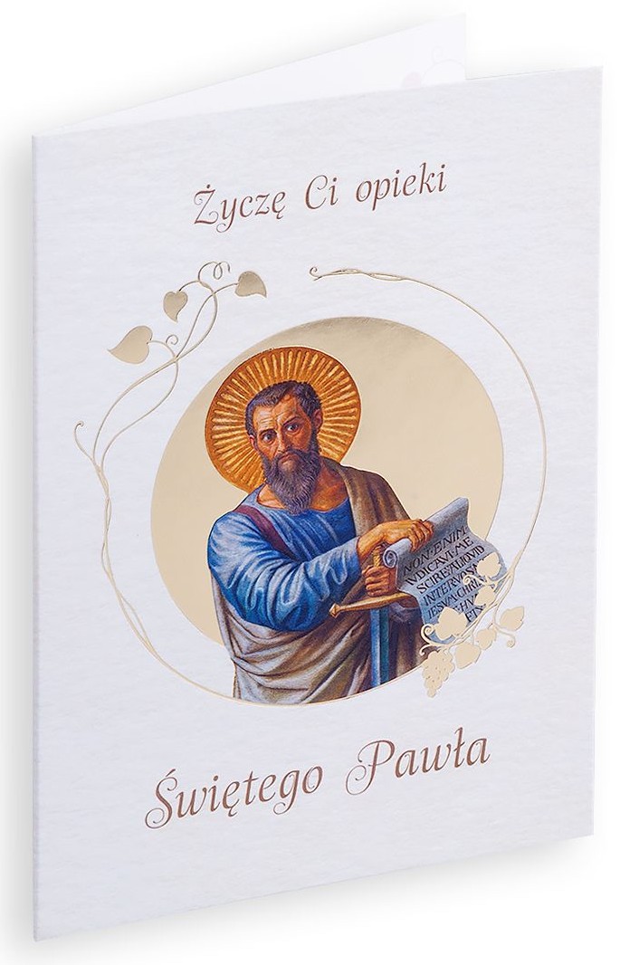 Karnet z kopertą: Ze Świętymi 10 - Życzę Ci opieki Świętego Pawła