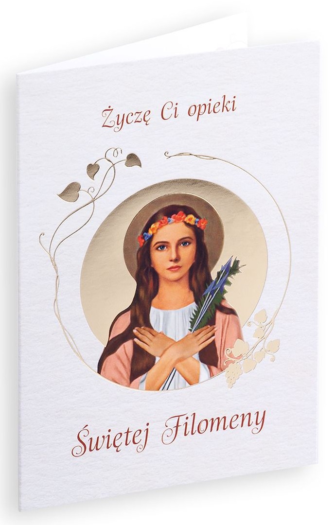 Karnet z kopertą: Ze Świętymi 11 - Życzę Ci opieki Świętej Filomeny