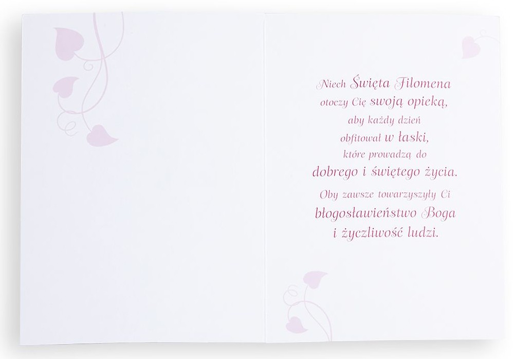 Karnet z kopertą: Ze Świętymi 11 - Życzę Ci opieki Świętej Filomeny