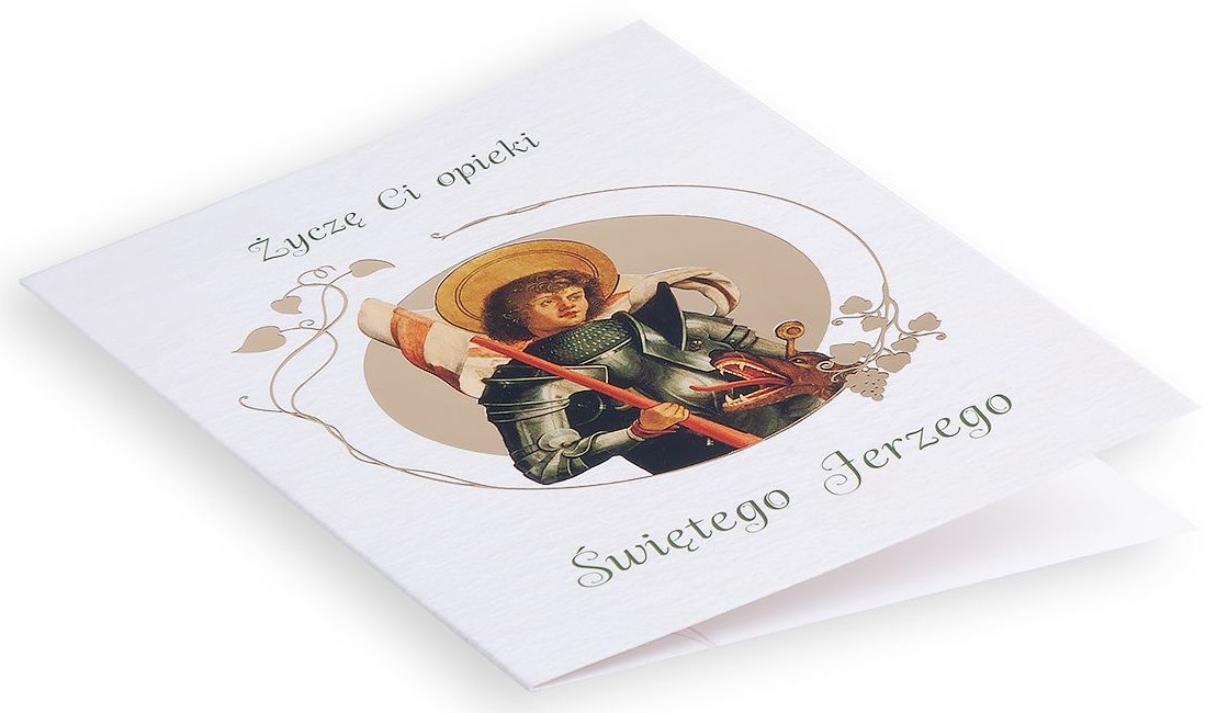 Karnet z kopertą: Ze Świętymi 12 - Życzę Ci opieki Świętego Jerzego