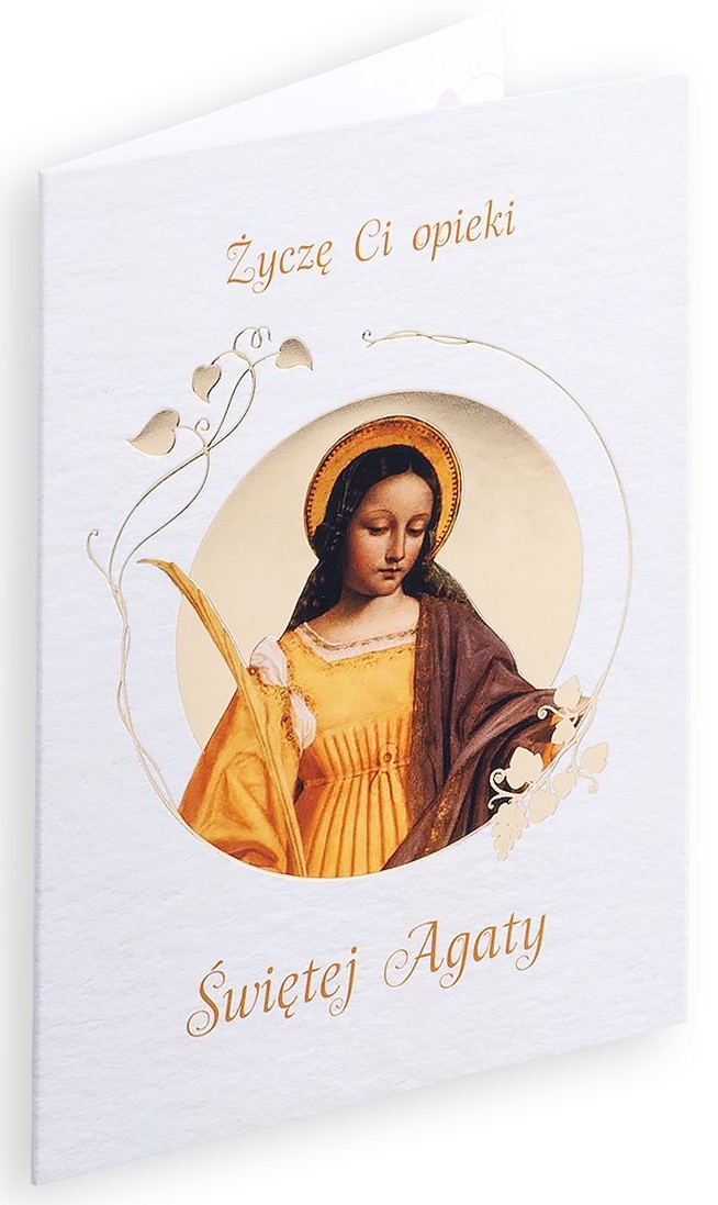 Karnet z kopertą: Ze Świętymi 13 - Życzę Ci opieki Świętej Agaty